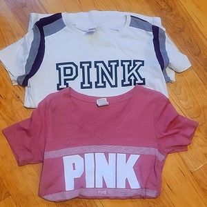 Pair of PINK t-shirts sz L